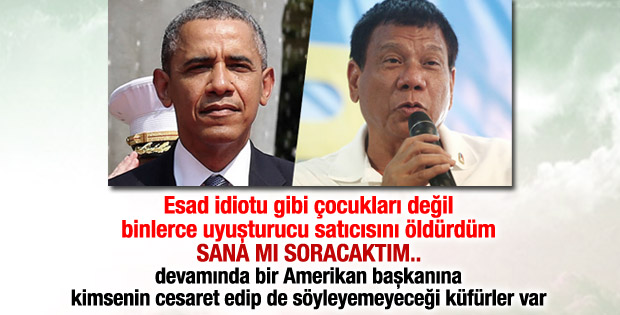 Obama kendisine küfreden Duterte ile görüşmeyecek