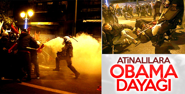 Atina'da Obama'nın ziyaretine karşı gösteri