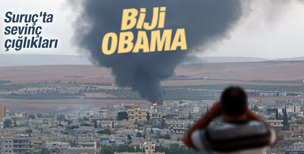 Suriye sınırında Biji Obama sloganları atıldı