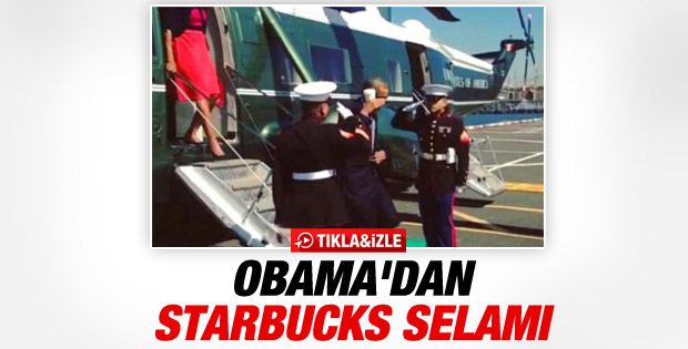 Obama askerleri kahve ile selamladı İZLE