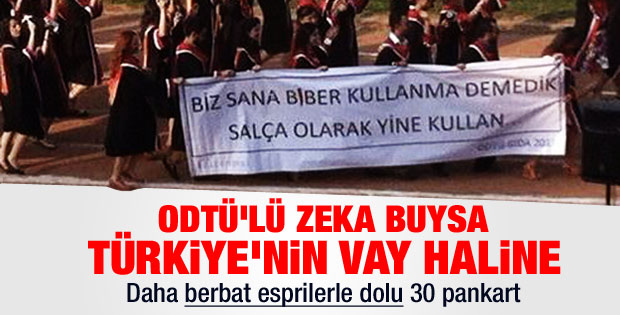 ODTÜ mezuniyet töreninden kötü esprili pankartlar