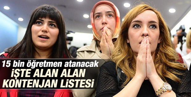 Öğretmen ataması için alan ve kontenjanlar açıklandı