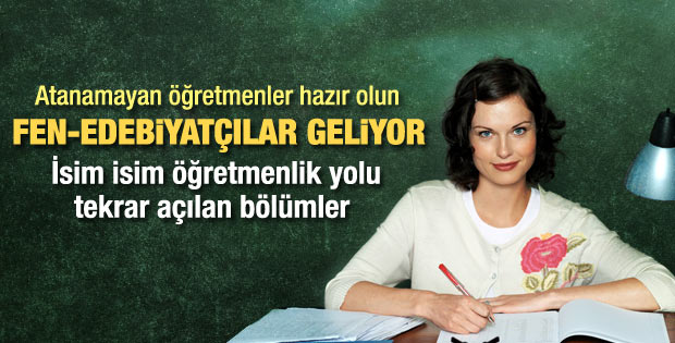 Öğretmenlik yolu tekrar açılan bölümler