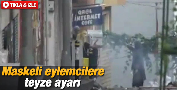 Okmeydanı'nda eylemcilere yaşlı kadından sert tepki