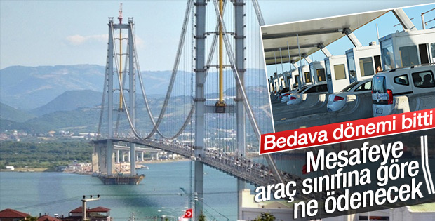 Osmangazi Köprüsü'nden ücretli geçişler başladı