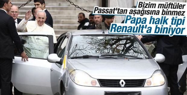 Papa İstanbul'da zırhlı araç kullanmadı