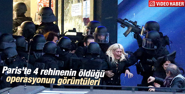 Paris'teki markete yapılan operasyonun görüntüleri