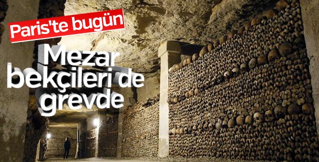 Paris'te mezarlık çalışanları da grevde