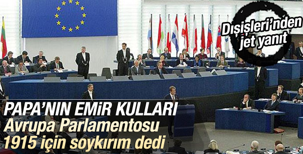 Avrupa Parlamentosu 1915 için soykırım dedi