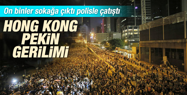Hong Kong'da halk demokrasi için sokağa döküldü İZLE