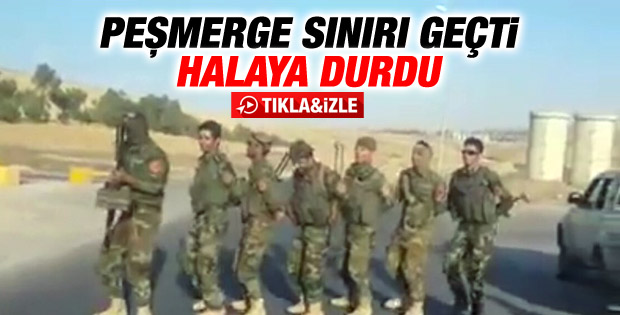 Peşmerge sınırı geçer geçmez halaya durdu - İzle
