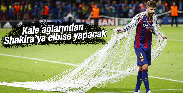 Pique Shakira için kale ağlarını kesti