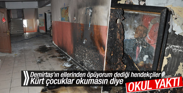Şırnak'ta teröristlerin yaktığı okul görüntülendi