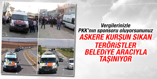 Siirt'te terörist cesetleri belediye aracıyla taşındı