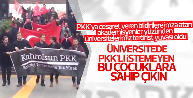 Boğaziçi Üniversitesi'nde kahrolsun PKK sloganları