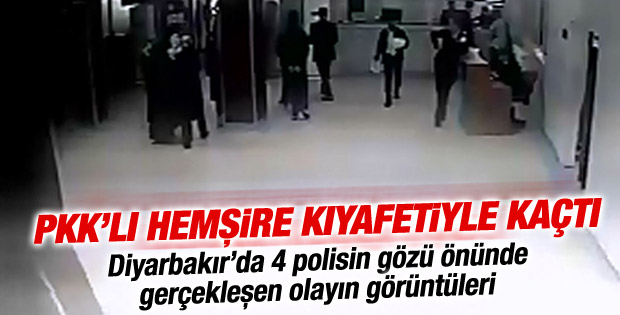 PKK'lının hastaneden kaçış görüntüleri