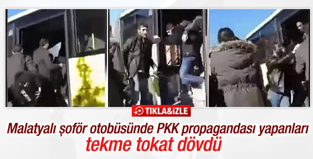 PKK propagandası yapanlar tekme tokat otobüsten atıldı