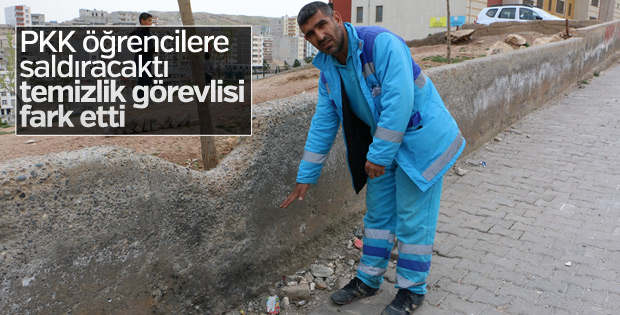 Okul yoluna tuzaklanan bombayı görevli fark etti