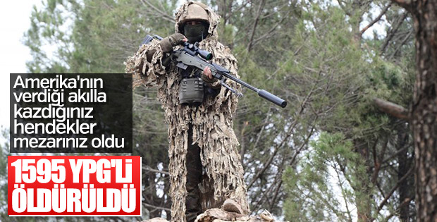 Afrin'de öldürülen terörist sayısı 1595 oldu