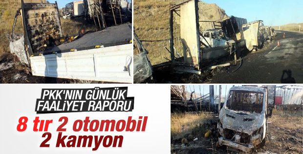 PKK Kars'ta 12 araç yaktı