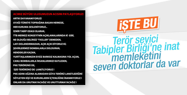 PKK'yı kınayan doktorlar da var