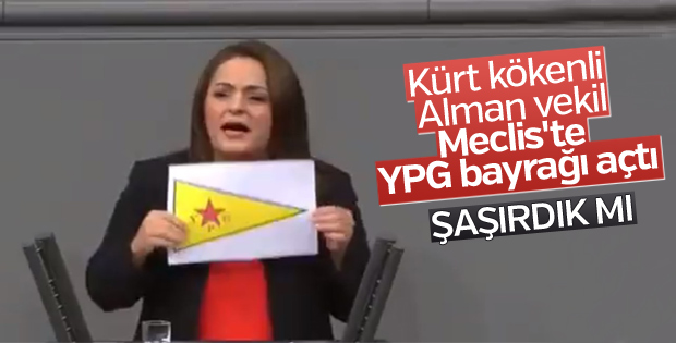 Almanya Meclisi'nde YPG'nin sembolü açıldı