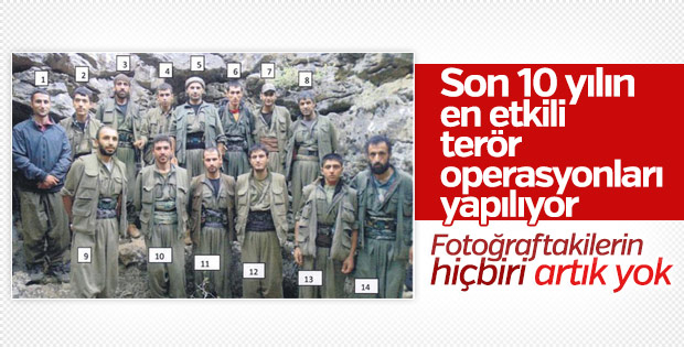 Fotoğraftaki PKK'lı teröristlerin tamamı öldü