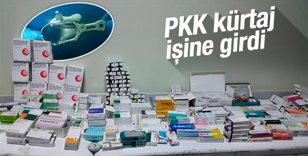 Teröristlerin revirinden kürtaj malzemeleri çıktı