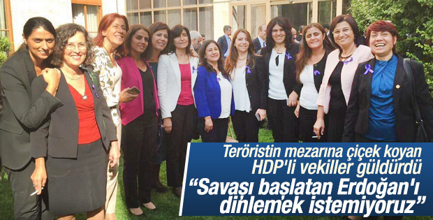 Meclis'i terk eden HDP'li kadın vekiller poz verdi