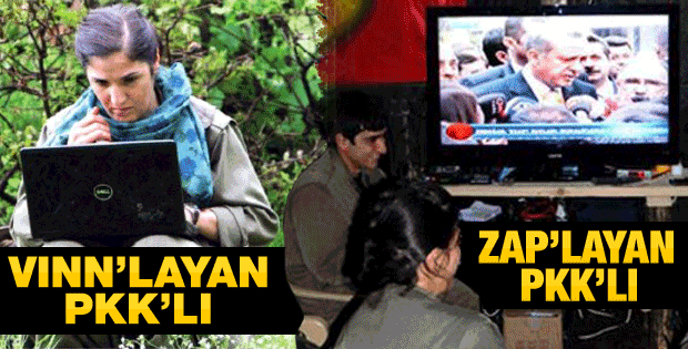 PKK'lılar Erdoğan'ı izledi bilgisayar kullandı
