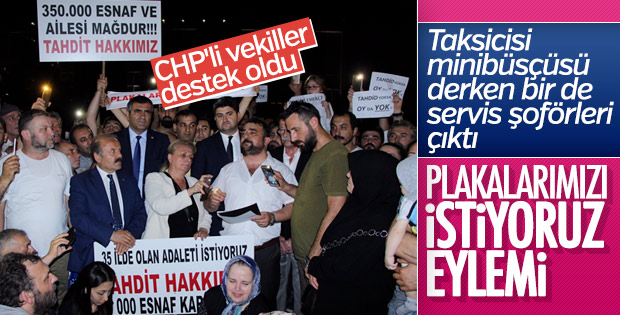 Servisçilerden 'plaka tahdidi' eylemi
