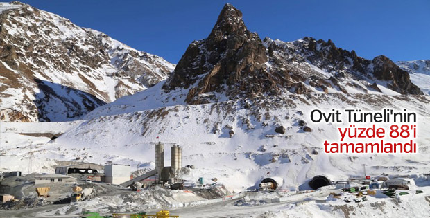 Ovit Tüneli'nin yüzde 88'i tamamlandı
