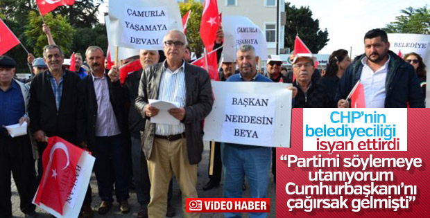 CHP'li belediyeye 'çalışmıyor' protestosu