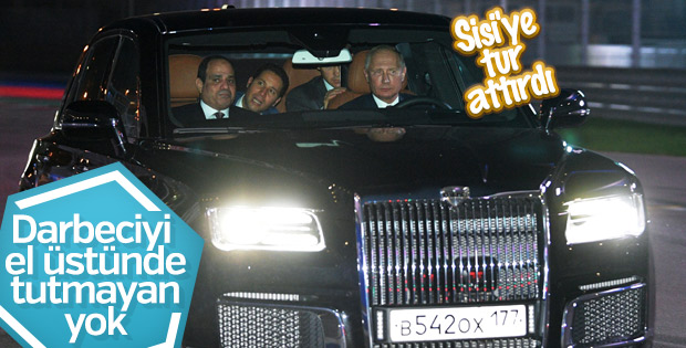 Putin Sisi ile yeni Rus otomobilini test etti