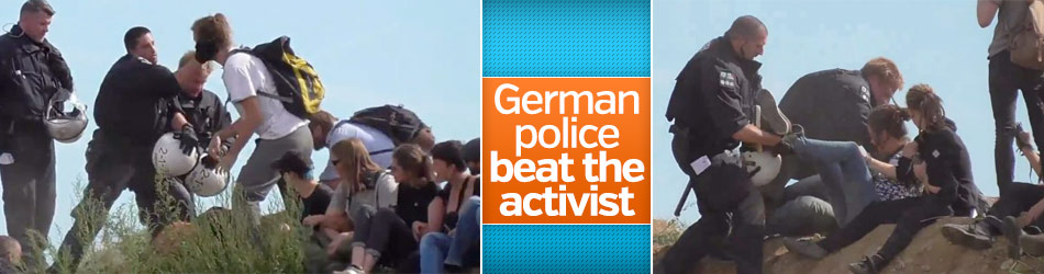 German police fight with activists