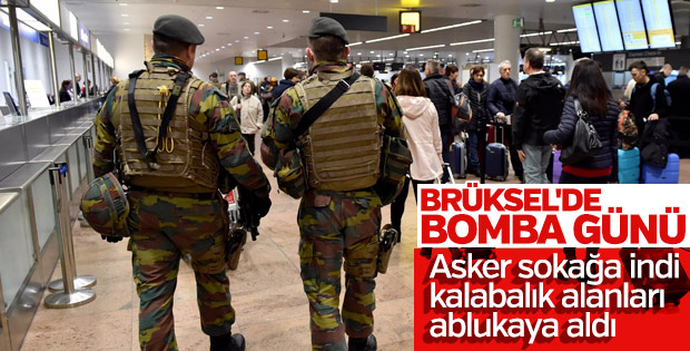Brüksel saldırılarının yıl dönümünde asker sokakta