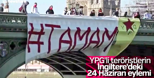 Terörist PKK Londra'da seçim protestosu yaptı