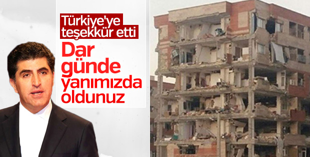 Neçirvan Barzani'den Türkiye'ye teşekkür