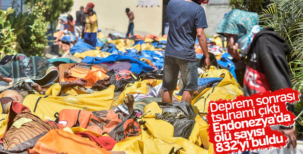 Endonezya'da ölü sayısı 832'ye yükseldi