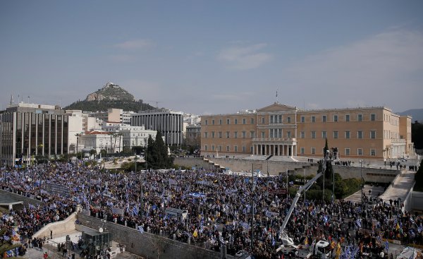 Atina’da Makedonya protestosu 