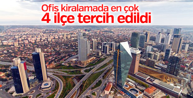 Ofis kiralamada en çok 4 ilçe tercih edildi