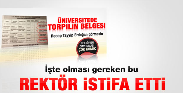 Recep Tayyip Erdoğan Üniversitesi Rektörü istifa etti