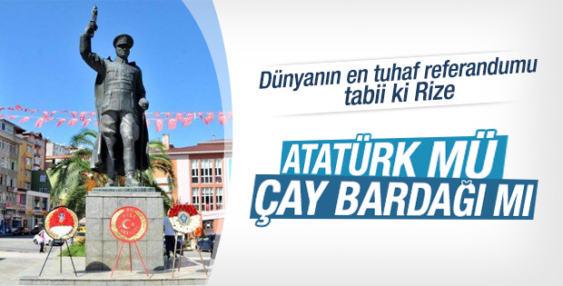 Rize'deki Atatürk heykeli için referandum yapılacak