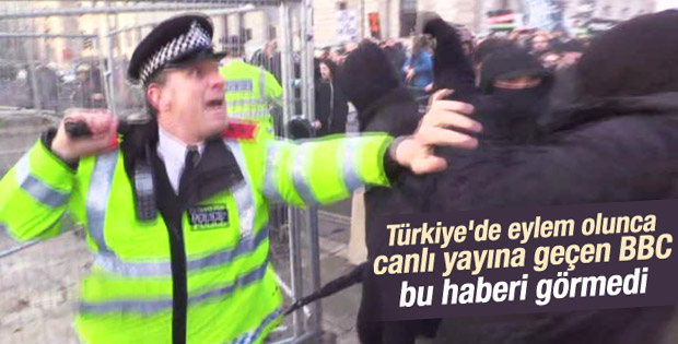 Londra'da polis öğrencilere müdahale etti İZLE
