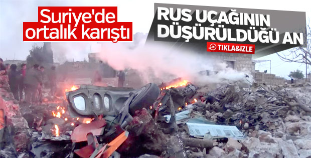 El-Nusra'nın Rus jetini vurma görüntüleri ortaya çıktı