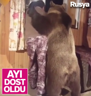 Ayının sahibiyle sarmaş dolaş görüntüleri sosyal medyayı duygulandırdı Ayının sahibiyle sarmaş dolaş görüntüleri sosyal medyayı duygulandırdı