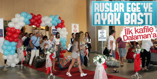 Dalaman'da Rus turistlere özel karşılama