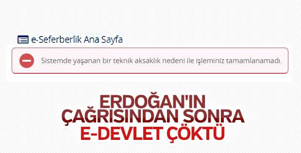 E-devlet yine çöktü