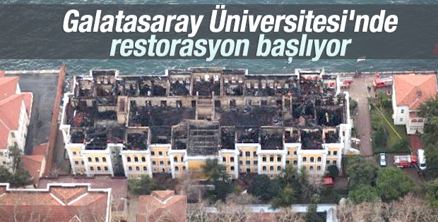 Galatasaray Üniversitesi'nin yanan çatısı restore ediliyor