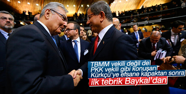 Ahmet Davutoğlu'na Deniz Baykal'dan tebrik